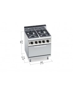 Cocina 4 fuegos con horno Bertos Mod. G7F4+FG, a gas 2
