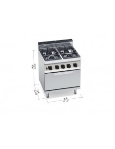Cocina 4 fuegos con horno Bertos Mod. G7F4P+FG,... 2