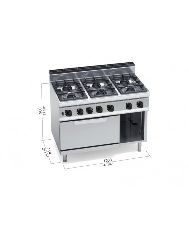 Cocina 6 fuegos con horno Bertos Mod. G7F6+FG,...
