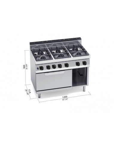 Cocina 6 fuegos con horno Bertos Mod. G7F6P+FG,...