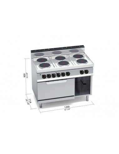 Cocina 6 fuegos con horno electrico Bertos Mod....