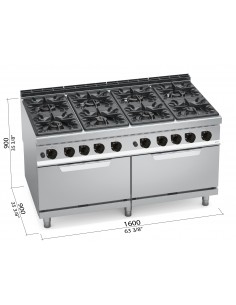 Cocina 8 fuegos con 2 hornosBertos Mod. G9F8+2FG, a gas 2