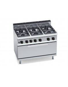Cocina 6 fuegos con horno maxi Bertos Mod. G7F6+T, a gas