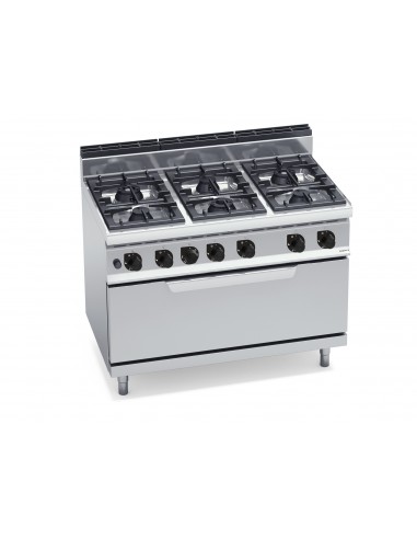 Cocina 6 fuegos con horno maxi Bertos Mod. G7F6+T, a gas