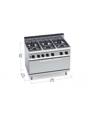 Cocina 6 fuegos con horno maxi Bertos Mod....