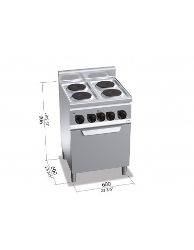 Cocina 4 fuegos con horno Bertos Mod. E6P4+FE1,...