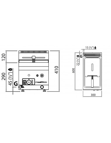 Freidora sobremesa Bertos Mod. GL8B, a gas