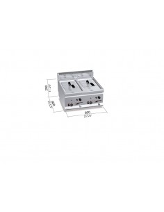 Freidora sobremesa Bertos Mod. GL8+8B, a gas 2