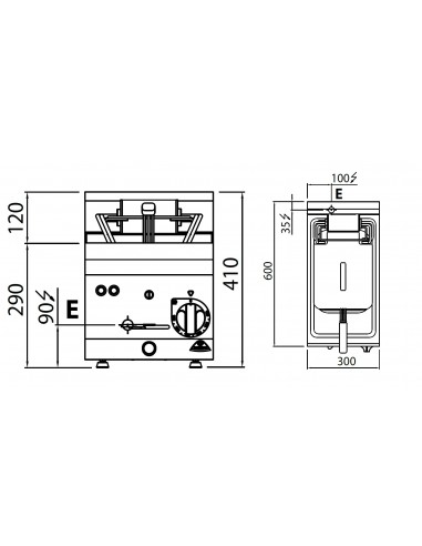 Freidora sobremesa Bertos Mod. E6F10-3BS,...