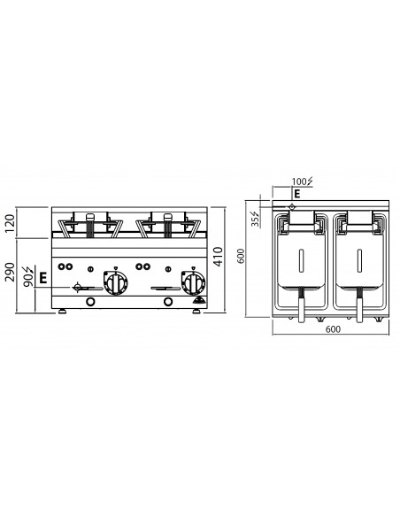 Freidora sobremesa Bertos Mod. E6F10-6B, electrica