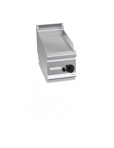 Fry-top de acero rectificado Bertos Mod. G6FR3B, a gas acanalada