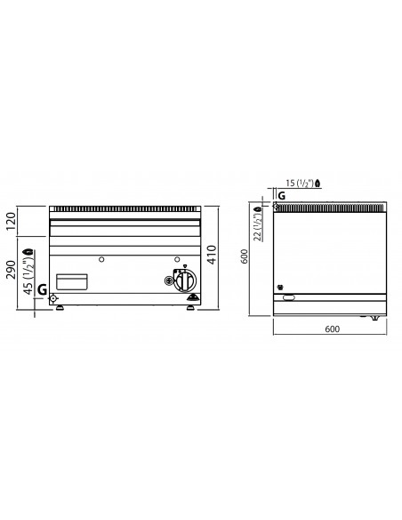 Fry-top de acero rectificado Bertos Mod. G6FL6B, a gas