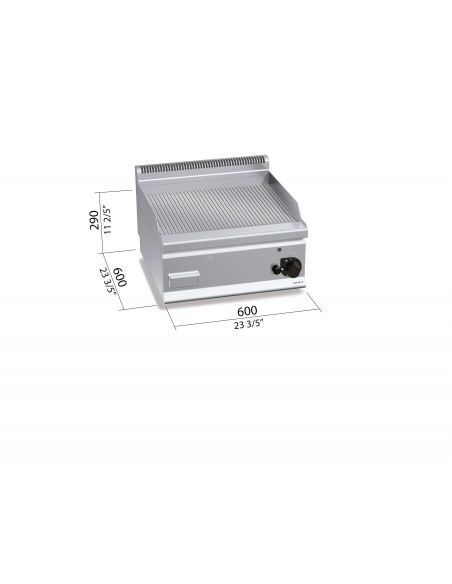 Fry-top de acero rectificado Bertos Mod. G6FR6B, a gas acanalada