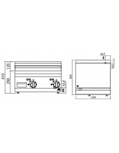 Fry-top de acero rectificado Bertos Mod....