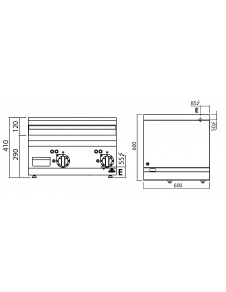 Fry-top de acero rectificado Bertos Mod. E6FL6BP-2, electrica