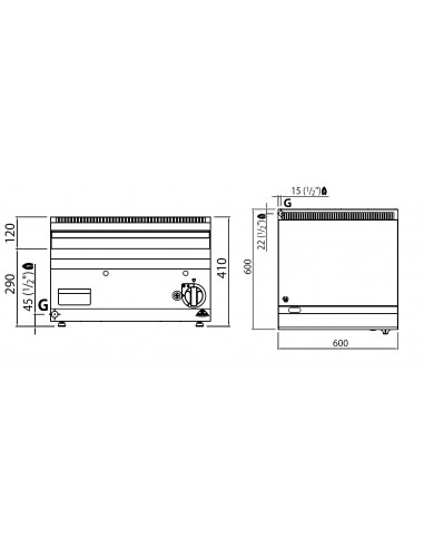 Fry-top de cromo duro Bertos Mod. G6FL6B/CR, a gas