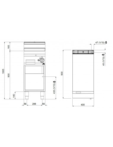 Fry-top de acero rectificado Bertos Mod....