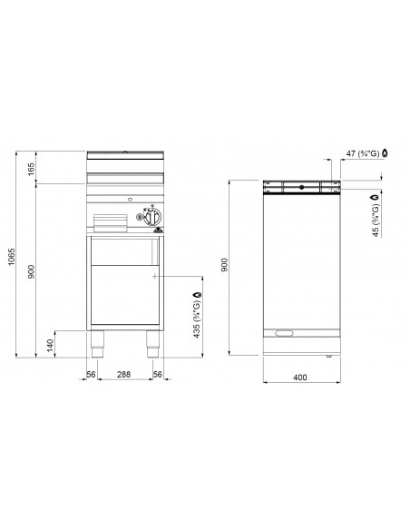 Fry-top de acero rectificado Bertos Mod. G9FL4M, a gas