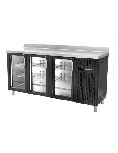 Mesa refrigerada Edenox Mod. MPS-200 HC NEGRO PC, negra puerta cristal