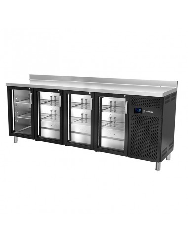 Mesa refrigerada Edenox Mod. MPS-250 HC NEGRO PC, negra puerta cristal