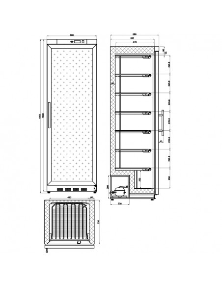 Armario de congelacion Edenox Mod. ANS-401-C HC, puerta de cristal