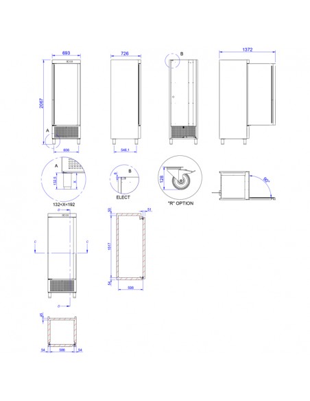 Armario de refriferacion Edenox Mod. APS-701 HC PC, puerta de cristal