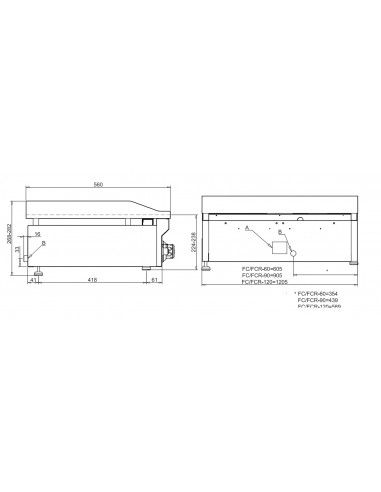 Fry-top de Cromo duro Mainho Mod. FC-120, a gas