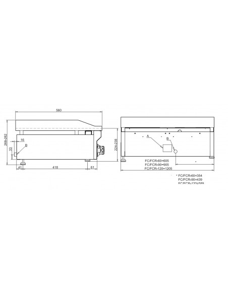 Fry-top de Cromo duro Mainho Mod. FC-120, a gas