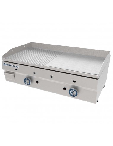 Plancha cromo duro a gas Repagas PG-125/CDLR, a gas lisa-ranurada