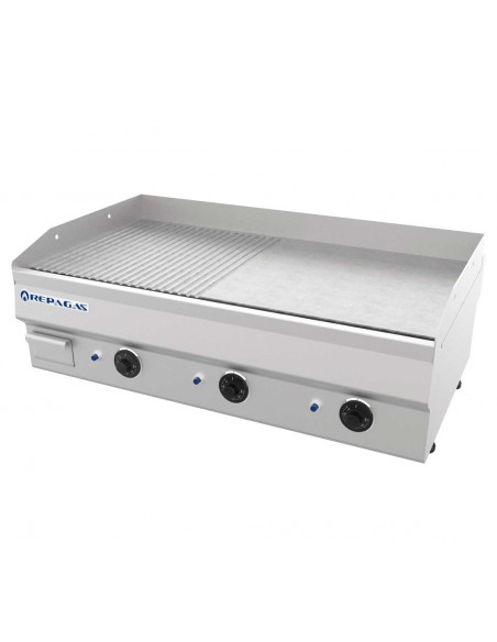 Plancha de acero Repagas Mod. E-95/LR, electrica lisa/ranurada