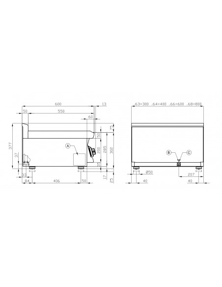 Fry-top sobremesa cromo duro Lotus Mod. FTLT-64GSS, a gas