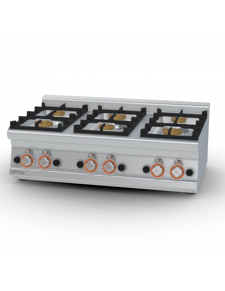 Cocina 6 fuegos sobremesa Lotus Mod. PCT-610G, a gas
