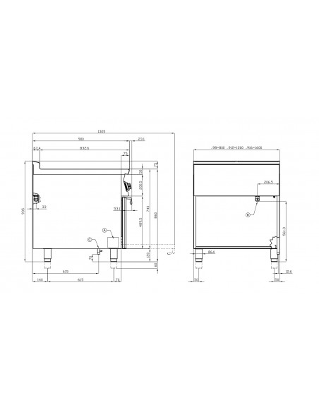 Cocina 4 fuegos con horno Lotus Mod. CF4-98G, a gas