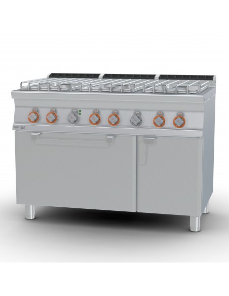Cocina 6 fuegos con horno electrico Lotus Mod. CF6-712GPEV, a gas