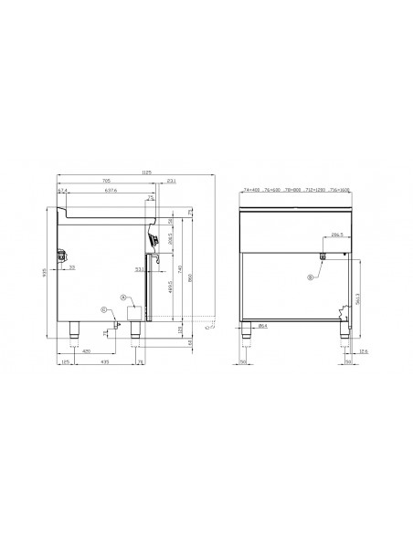 Cocina 4 fuegos con horno electrico Lotus Mod. CF4-78GPE, a gas