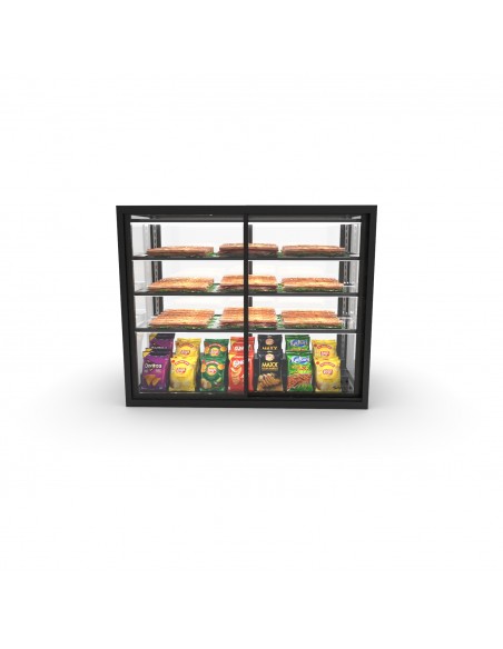 Vitrina expositora sobremostrador neutra Sayl Mod. IN-100-80NA, aceso delantero