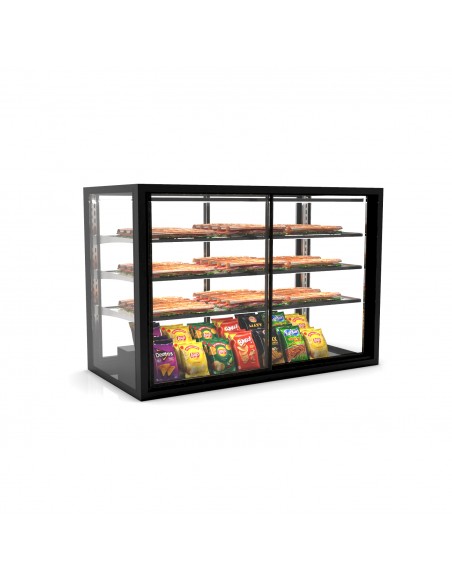 Vitrina expositora sobremostrador neutra Sayl Mod. IN-120-80NA, aceso delantero