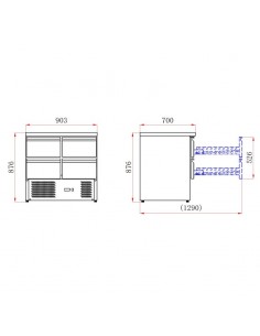 Mesa de ensaladas refrigerada Unifrost Mod. CSR90GK-4D,... 2