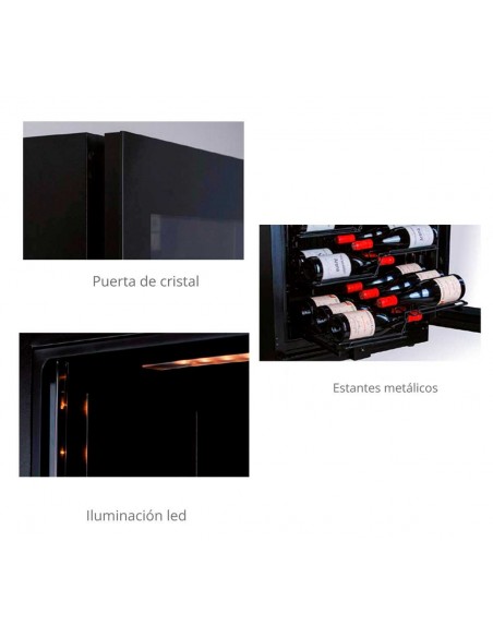 Armario expositor refrigerado de vinos Horekus Mod. KW180-G2, bitemperatura