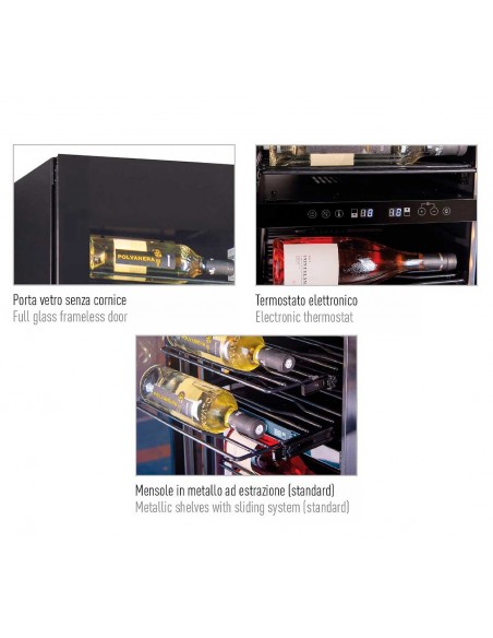 Armario expositor refrigerado de vinos Horekus Mod. KSW224-4TB, bitemperatura