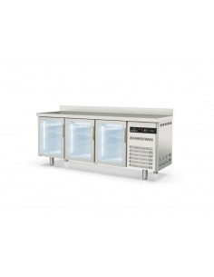 Mesa refrigerada Coreco Mod. TSRV-200-S, puertas de cristal