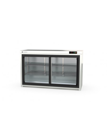 Expositor refrigerado horizontal Coreco Mod. ERHS-350-LI, puertas correderas inoxidable