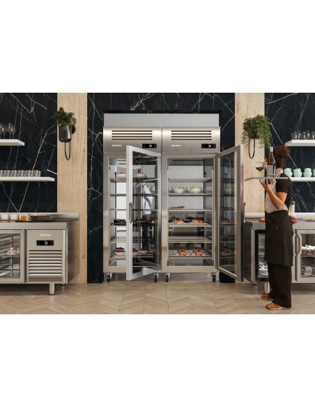 Armario de refrigeracion pasante Infrico Mod. AGB 901 PDCR, puertas de cristal