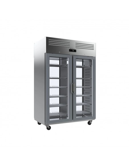 Armario de refrigeracion pasante Infrico Mod. AGB 1402 PDCR, puertas de cristal