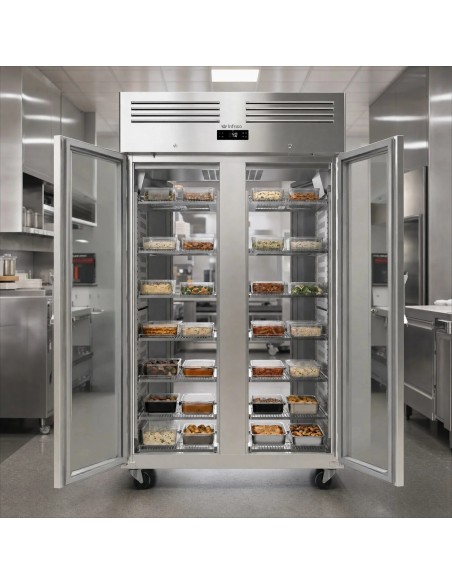 Armario de refrigeracion pasante Infrico Mod. AGB 1402 PDCR, puertas de cristal
